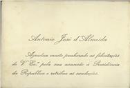 Cartão pessoal de António José de Almeida