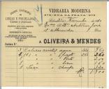 Factura da Vidraria Moderna para Oliveira & Mendes.