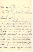 Carta de Olizário Brandão para António José de Almeida.