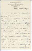 Carta de Silvestre Falcão para António José de Almeida.