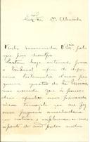 Carta de João António Ribeiro para António José de Almeida.