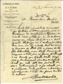 Carta de Manuel Vaz de Brito para Bernardino Machado.