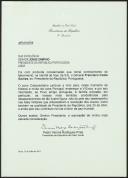 Ofício de Jorge Sampaio para Pedro Pires 