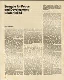 Struggle for peace and developement is interlinked