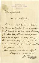 Carta de Artur Leitão [para António José de Almeida].