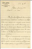 Carta de <span class="hilite">Miguel Bombarda</span> para António José de Almeida.