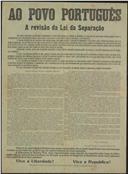 Ao povo português: a revisão da Lei da Separação