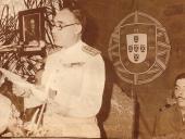 Fotografia de António de Spínola discursando durante uma cerimónia oficial