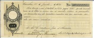 Letra de câmbio aceite por António José de Almeida.