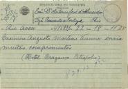 Telegrama de Casimiro Augusto Martins Viana para António José de Almeida.