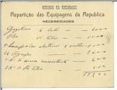 Cartão pessoal da Repartição das Equipagens da República.