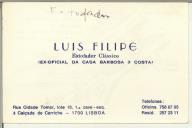Cartão pessoal de Luís Filipe