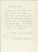 Carta de Bernardino Machado para António José de Almeida.