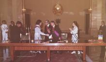 Fotografia de Francisco da Costa Gomes, Nicolae Ceauşescu, Maria Estela Costa Gomes e Elena Ceauşescu