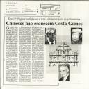 Em 1949 ignorou Salazar e teve contactos com os comunistas: Chineses não esquecem Costa Gomes