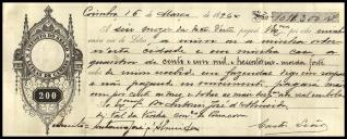 Letra de câmbio aceite por António José de Almeida.