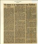 O risco e a esperança em Lisboa