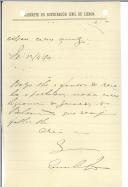 Bilhete de Francisco Eusébio Lourenço Leão para António José de Almeida