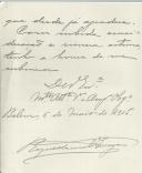 Carta de Roque Manuel de Arriaga para António José de Almeida.