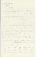 Rascunho de carta de António José de Almeida para o Presidente da República Francesa