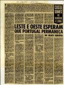 Costa Gomes no regresso a Lisboa: Leste e Oeste esperam que Portugal permaneça no bloco europeu