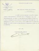 Ofício do Centro Nacional de Aviação para António José de Almeida.