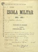 Caderno escolar de António de Spínola do Curso de Infantaria e Cavalaria, da Escola Militar