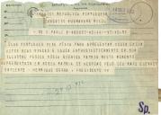 Telegrama de Henrique Serra para António José de Almeida.