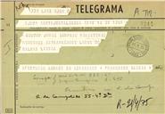 Telegrama de Francisco Garcia para Jorge Sampaio