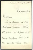 Carta de F. H. Velliers para António José de Almeida