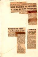 Recortes de jornais sobre acontecimentos estudantis publicados no dia 11 de maio de 1962