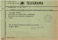 Telegrama de José Bernardo de Falcão e Cunha para Jorge Sampaio