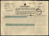 Telegrama de Vasconcelos para António José de Almeida.