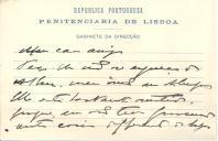 Cartão pessoal [para António José de Almeida].
