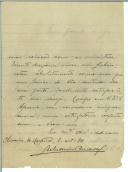 Carta de Belarmino Amaral [para António José de Almeida].