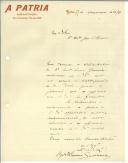 Carta de Bartolomeu Severino para António José de Almeida.