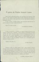 Carta-circular da Comissão de Homenagem ao Patrão Joaquim Lopes.