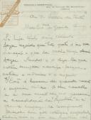 Rascunho de carta de António José de Almeida para Nunes da Ponte.