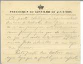 Cartão pessoal da Presidência do Conselho de Ministros.