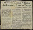 O reforço da Aliança Atlântica é indispensável à paz na Europa