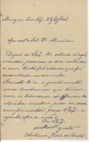 Carta de António Júlio de Castro para António José de Almeida.