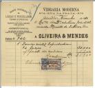 Factura da Vidraria Moderna para Oliveira & Mendes.