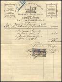 Factura de Francisco Carlos Lopes para António José de Almeida.