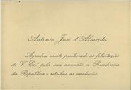 Cartão pessoal de António José de Almeida