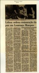 Lisboa ordena restauração da paz em Lourenço Marques