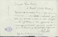 Rascunho de telegrama de António José de Almeida para Vera Cruz.