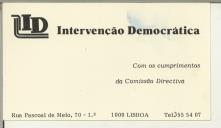 Cartão da comissão directiva da Intervenção Democrárica