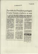 La visite du President portugais Costa Gomes s' acheve ce soir