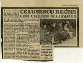 Ceausescu reúne com chefes militares