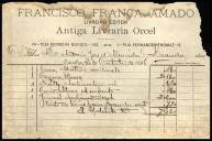 Factura do livreiro Francisco França Amado para António José de Almeida.